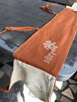 Cropped Laço Dupla Face Terracota e Creme